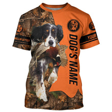 Load image into Gallery viewer, Pheasant Hunting with Dog Llewellin Setter Customize Name Shirts for Bird Hunter, pheasant hunter FSD4039