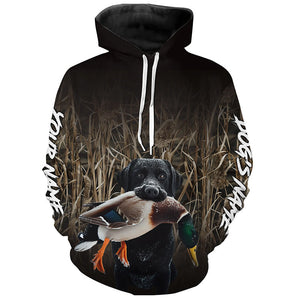 Duck Hunting Waterfowl Camo Black Labrador Retriever Dog Shirts, Personalized Duck Hunting clothes FSD4534