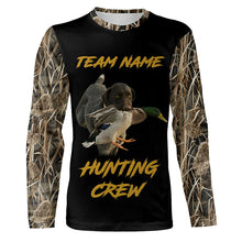 Load image into Gallery viewer, Duck Hunting Crew with Deutsch Drahthaar Dog Waterfowl Camo Shirts, Duck Hunting Shirts for Team FSD4535