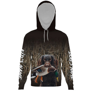 Duck Hunting Waterfowl Camo Boykin Spaniel Dog Shirts, Personalized Duck Hunting clothes FSD4545