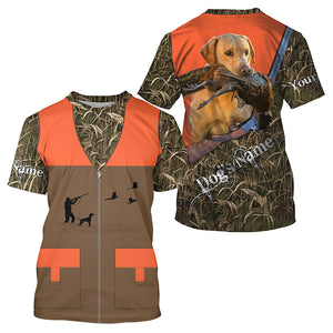 Custom Name Yellow Labrador Retriever Dog Pheasant Upland Hunting Vest shirt for Men FSD3985