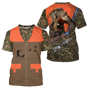 Custom Name chocolate Labrador Retriever Dog Pheasant Upland Hunting Vest shirt for Men FSD3986