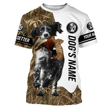 Load image into Gallery viewer, Pheasant Hunting with Llewellin English Setter Dog (Blue belton) Custom Name Camo Full Printing Shirts, Hoodie FSD2684