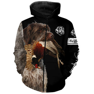 Pheasant Hunting With Griff Dog Wirehaired Pointing Griffon customize Name Shirts, Hunting Gifts FSD3605