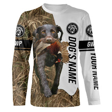 Load image into Gallery viewer, Pheasant Hunting with German Wirehaired Pointers GWP Custom Name Camo Full Printing Shirts, Hoodie FSD2687