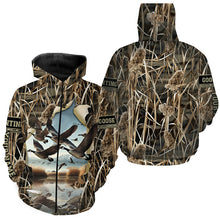 Load image into Gallery viewer, Canada Geese hunting waterfowl camo custom Name All over printing Shirts, Gift for hunters FSD3702