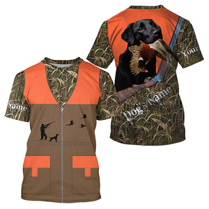 Black Labs Pheasant hunting Dog Custom name all over print Vest Shirt for Pheasant hunter, Bird hunter FSD3994