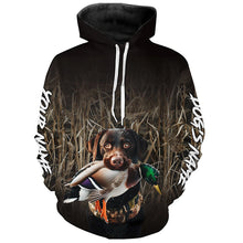 Load image into Gallery viewer, Duck Hunting Waterfowl Camo Chocolate Labrador Dog Hunting Shirts, Personalized Duck Hunting clothes FSD4539