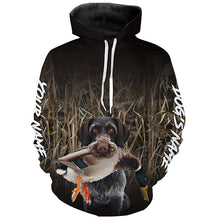 Load image into Gallery viewer, Duck Hunting Waterfowl Camo Deutsch Drahthaar Dog Shirts, Personalized Duck Hunting clothes FSD4542