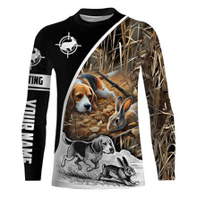 Load image into Gallery viewer, Rabbit Hunting with Beagle Dog Camo Custom name all over print Shirts, Personalized Gifts FSD370