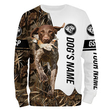 Load image into Gallery viewer, Quail Hunting with German Shorthaired Pointer GSP Custom Name Camo Full Printing Shirts, Hunting Gifts FSD3606