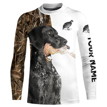 Load image into Gallery viewer, Quail Hunting with Black German Shorthaired Pointer GSP Custom Name Camo Full Printing Shirts FSD3607