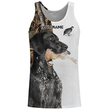 Load image into Gallery viewer, Quail Hunting with Black German Shorthaired Pointer GSP Custom Name Camo Full Printing Shirts FSD3607