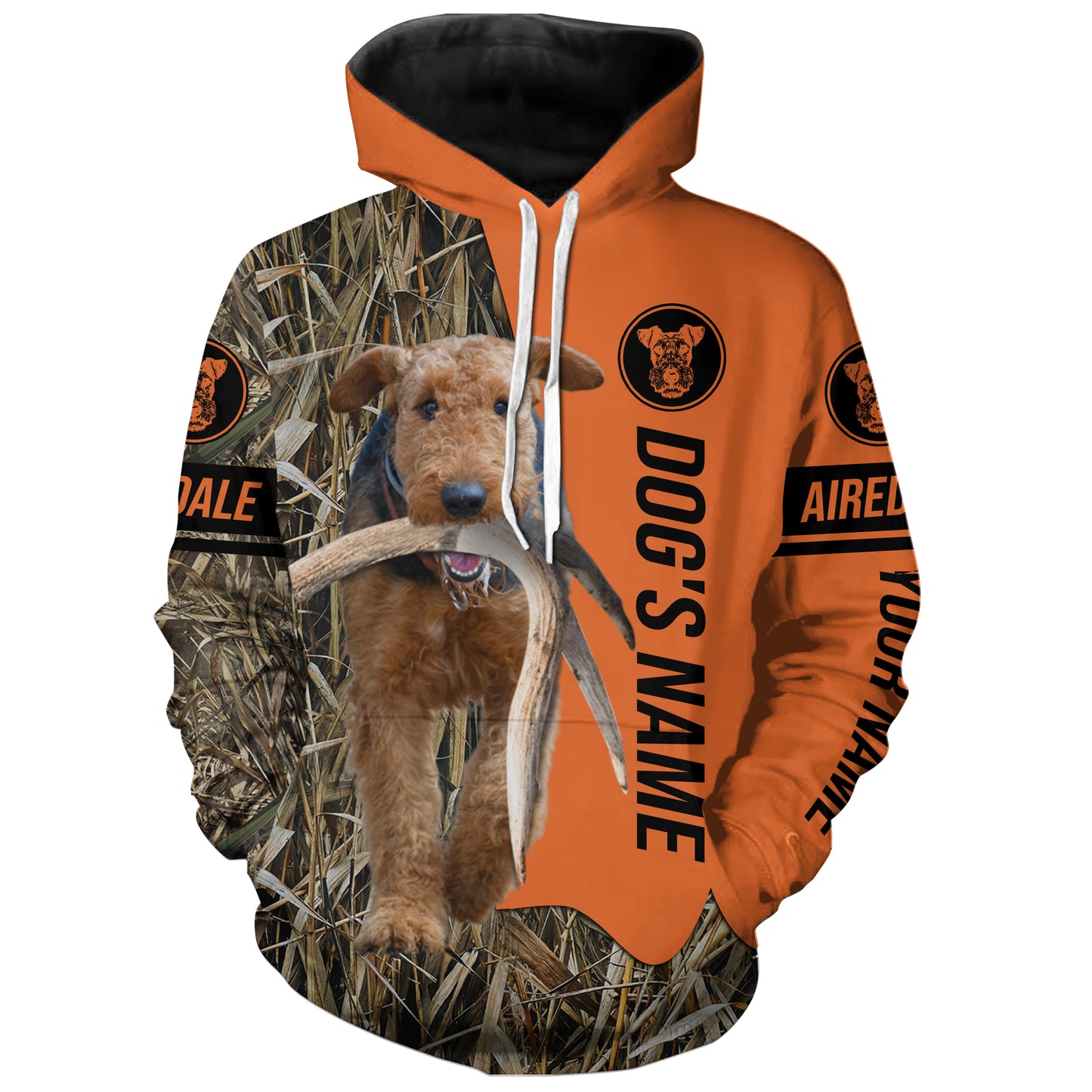Airedale Terrier Hunting Dog Customized Name Shirts for Hunters, Duck Pheasant Birds Hunting Shirts FSD4253