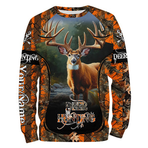 Best Whitetail Deer hunting Orange camo custom name 3D All over print Shirts Personalized gift for Hunters FSD2094