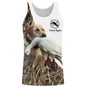 Snow Goose hunting with dog yellow labrador Custom Name All over print Shirt, Hunting gift ideas FSD1968