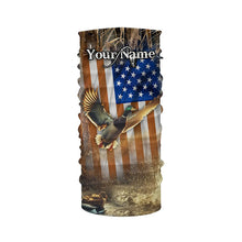 Load image into Gallery viewer, Duck Hunting American flag Waterfowl Camo Custom name Shirts for Men, Kid - Duck hunting gifts FSD2114