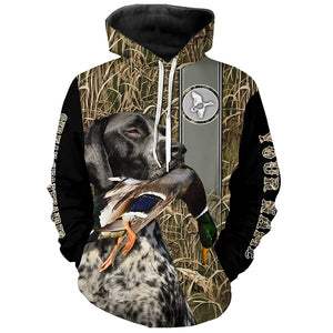 German Shorthaired Pointer Duck Hunting black roan GSP Dog shirt, duck hunting hoodie, hunting Gifts FSD3350