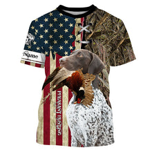 Load image into Gallery viewer, Pheasant Hunting With Dog German Shorthaired Pointer American Flag Full Printing Shirts, Hoodie FSD3090