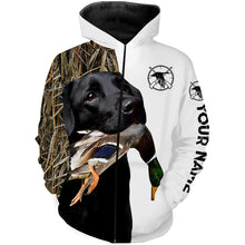 Load image into Gallery viewer, Duck hunting with Black lab custom Name 3D All over print shirt, hoodie, long sleeves Hunting gifts FSD437