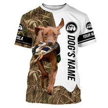 Load image into Gallery viewer, Duck Hunting with Vizsla Dog Custom Name Camo Full Printing Shirts, Gundog hunting Shirt - FSD2776