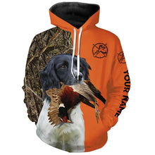 Load image into Gallery viewer, Pheasant hunting with English Springer Spaniel (black and white) Dogs Custom 3D All over print Shirts FSD3775