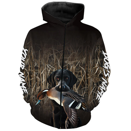 Black Labrador Retriever Dog Pintails Hunting Waterfowl Camo Shirts, Pintail Hunting clothes FSD4543