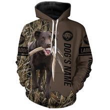 Load image into Gallery viewer, Chocolate Labrador Retriever Hunting dog customized Name Shirt, camo and brown color FSD4671
