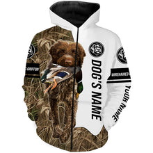 Load image into Gallery viewer, Duck Hunting Dog Wirehaired pointing griffon Customize Name Camo 3D All Over Printed Shirts FSD3440