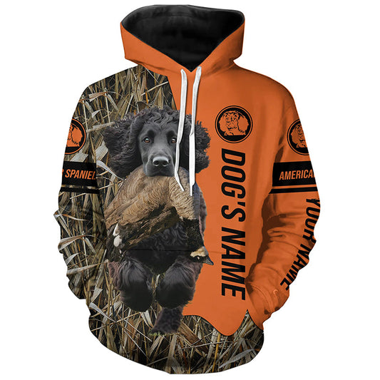 American Water Spaniels Hunting Dog Customized Name Camo Shirts for Hunters FSD4604