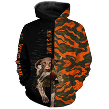 Load image into Gallery viewer, German Shorthaired Pointer GSP Pheasant Hunting Dog Orange camo Custom Name all over print Shirts FSD4232