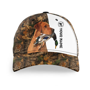 Duck hunting with Dog Fox Red Labrador 3D camo Custom Name hunting hat Adjustable Unisex hunting Baseball hat FSD2635