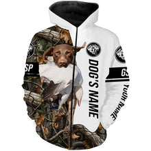 Load image into Gallery viewer, Snow Goose Hunting Dog GSP customize name Camo Full Printing Shirts, Best Hunting Gifts FSD3449