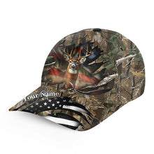 Load image into Gallery viewer, Deer Hunting American Flag camo hunting Hat, Hunting Baseball hat Personalized hunting gift FSD3141