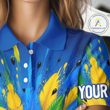 Load image into Gallery viewer, Funny Hawaiian Bird Golf Jersey, Personalized Tropical Parrot Womens Golf Polo Shirt NHT1190