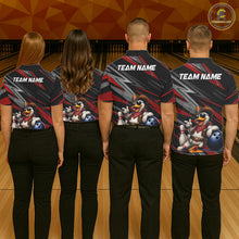 Load image into Gallery viewer, Personalized Team Jersey Men's Custom Cowboy Duck Bowling Polo &amp; 1/4 Zip Shirt |Red NHT1204