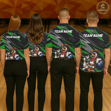 Load image into Gallery viewer, Personalized Team Jersey Men's Custom Cowboy Duck Bowling Polo &amp; 1/4 Zip Shirt |Green NHT1205
