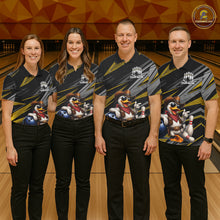 Load image into Gallery viewer, Personalized Team Jersey Men's Custom Cowboy Duck Bowling Polo &amp; 1/4 Zip Shirt |Yellow NHT1207