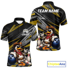 Load image into Gallery viewer, Men's personalized cowboy duck bowling jersey – yellow close-up