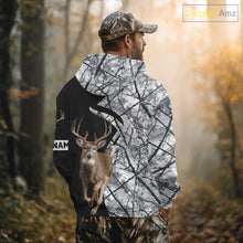 Load image into Gallery viewer, Deer Hunting Big Game Black Camo Gray Custom Name 3D All Over Print Shirts, Hunting Gifts NHT205