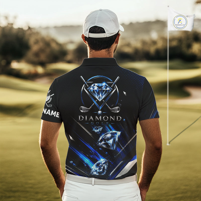 Funny Men’s Diamond Golf Polo Shirt –  Performance Golf Shirt, Golf Top NHT878