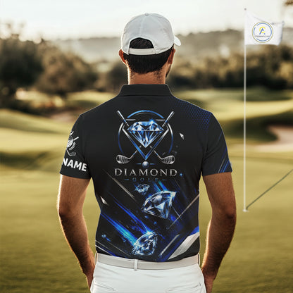 Funny Men’s Diamond Golf Polo Shirt –  Performance Golf Shirt, Golf Top NHT878