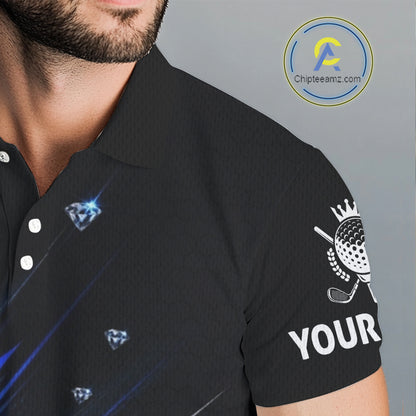 Funny Men’s Diamond Golf Polo Shirt –  Performance Golf Shirt, Golf Top NHT878