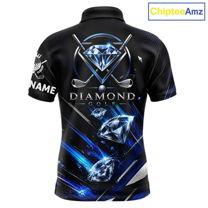 Funny Men’s Diamond Golf Polo Shirt –  Performance Golf Shirt, Golf Top NHT878