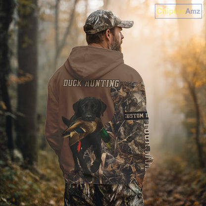Custom Photo of Brown Hunting Dog and Your Name Shirt for Duck Hunters  NHT337