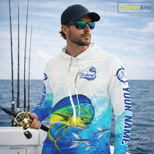 Load image into Gallery viewer, Mahi Mahi Fishing Long Sleeve Hooded Gift For Men Deep Sea Saltwater Angler Ocean Adventure 