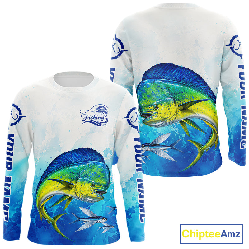 Mahi Mahi Fishing Long Sleeve Gift For Men Deep Sea Saltwater Angler Ocean Adventure