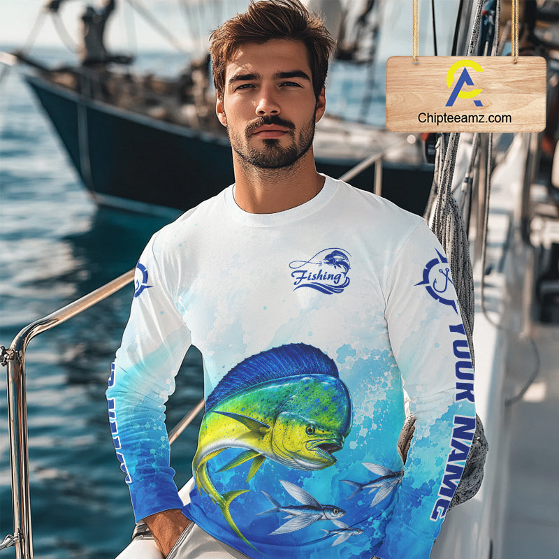 Mahi Mahi Fishing Long Sleeve Gift For Men Deep Sea Saltwater Angler Ocean Adventure