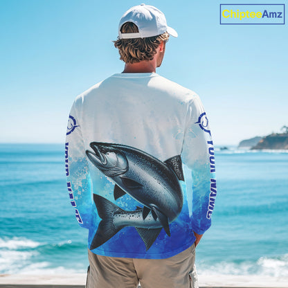 Chinook Salmon Fishing Long Sleeve Gift For Men Deep Sea Saltwater Angler Ocean Adventure