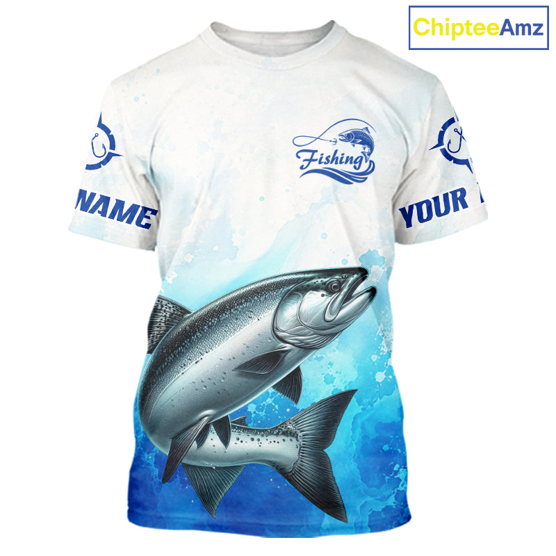 Chinook Salmon Fishing T-shirts Gift For Men Deep Sea Saltwater Angler Ocean Adventure 